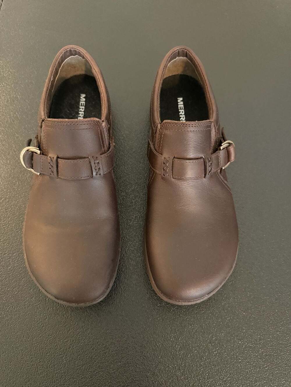 Merrell Brindle Brown Leather Plunge Clogs Size 7.5 EUR 38 Slip On Mules